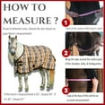 thumbnail image 4 of Jeffers Pony Poppins Solaris 1200 Denier Turnout Blanket, 240 gram Polyfill, Brown & Cream Plaid 63" - Waterproof, Breathable Horse Blanket - Ideal Protection for Winter, Wind & Rain, Medium weight, 4 of 8