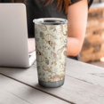 thumbnail image 4 of 20oz Tumblers Fall Pumpkins and Floral Pattern Stainless Steel Vacuum Insulated Double Wall Travel Tumbler Cups Mug with Lid and Straw,Cleaning Brush for Cold & Hot Drinks, 4 of 7