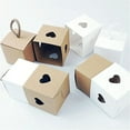 thumbnail image 3 of 50pcs Kraft Paper Gift Box Recyclable Beautiful Simple Heart-to-heart Design Retro Candy Packaging Box For Gift Wrapping, 3 of 8