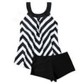 thumbnail image 2 of Tankini Swimsuits for Women Two Piece Tummy Control Bathing Suits,Trendy Print Swim Tank Tops with Boy Shorts White S, 2 of 6
