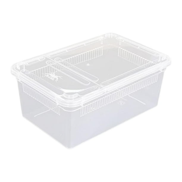 Caja de alimentación para reptiles, caja de cría, transporte de criaturas, terrario transparente, hábitat Estilo C