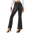 thumbnail image 3 of INSPIRE CHIC Women's Flare Vintage High Waist Stretch Long Pants Bell Button Jeans M Black, 3 of 5