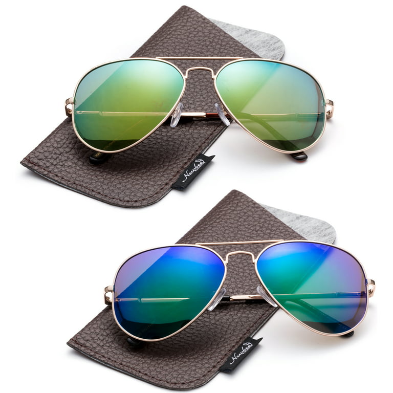 Polarized Aviator Sunglasses Mirrored Lens Classic Aviator Polarized  Sunglasses Small
