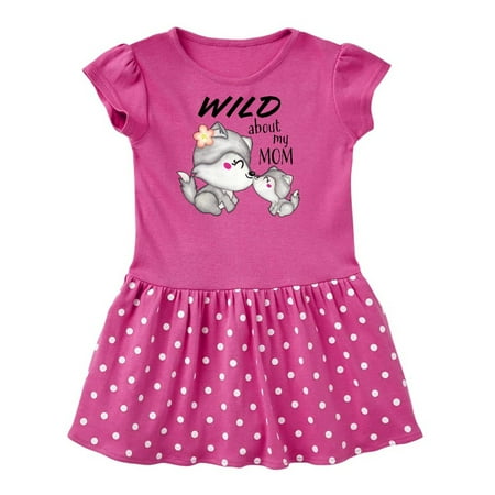 

Inktastic Wild About my Mom- mother and baby wolves Gift Toddler Girl Dress