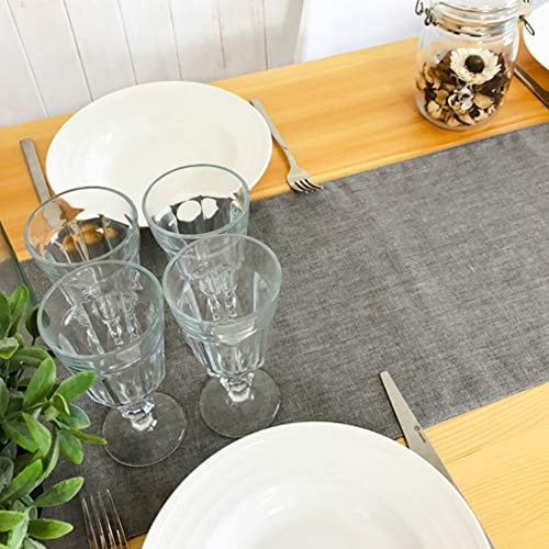 14 X 72 Inch Gray Burlap Table Runner Imitated Linen Farmhouse Table Runner For Weeding Birthday Party Decorations Farmhouse Dining Supplies Walmart Com Walmart Com