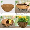 thumbnail image 2 of Visland 2PCS Hanging Basket Coco Liners Replacement Natural Round Coconut Coco Fiber Planter Basket Liners for Hanging Basket Flowers/Vegetables, 2 of 8