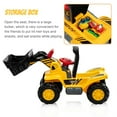 thumbnail image 4 of Kids Ride On Excavator, Outdoor Digger Scooper Tractor Toy W/Safety Helmet, Rocks, Horn, Underneath Storage, Dump Truck Ride-On Toy for Kids, 4 of 8