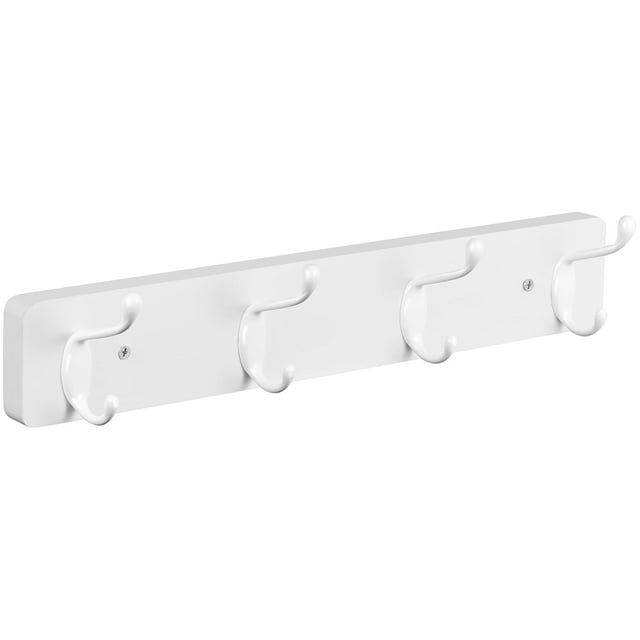 Perchero de pared OUTNILI de metal blanco resistente con ganchos dobles
