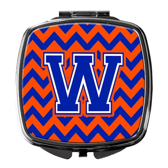 Letter W Chevron Orange and Blue Compact Mirror CJ1044-WSCM