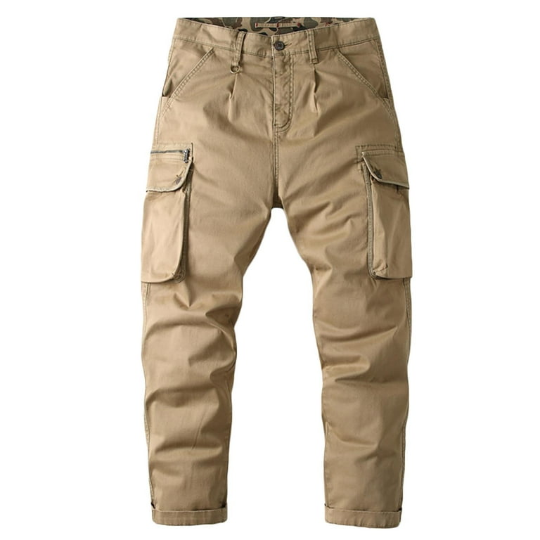 XFLWAM Cargo Pants for Men Match Mens Casual Winter Fleece