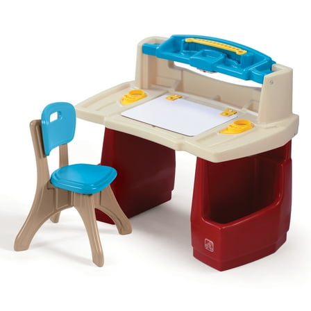 Step2 Deluxe Art Master Desk Plastic Kids Activity Center and Table
