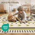 thumbnail image 4 of ODIKA 9'x12' Washable Area Rug Non-Shedding, Easy Care Olive Geometric Decorative Design Contemporary with Taupe Accents for Master Suite, California King, Under Bed, 4 of 7