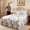 White-54x75IN, variant on Size Floral Ruffled Bed Skirt 3-Piece Set, Soft Brushed Microfiber All-In-One Bed Sheet with 2 Pillowcases, Elastic Deep Pocket Floral Print Bedspread with Double Layer Ruffle