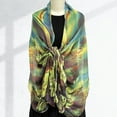 thumbnail image 5 of Wrapables Lightweight Fern Leaves Long Scarf, Green, 5 of 6