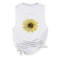 thumbnail image 4 of Womens Summer Tops, Womens Tank Tops Summer Sunflower Graphic Sleeveless Tee Shirts Novelty Loose Casual T Shirts, 4 of 5