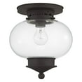 thumbnail image 4 of Livex Lighting - Harbor - Three Light Semi-Flush Mount  Antique Brass Finish, 4 of 7