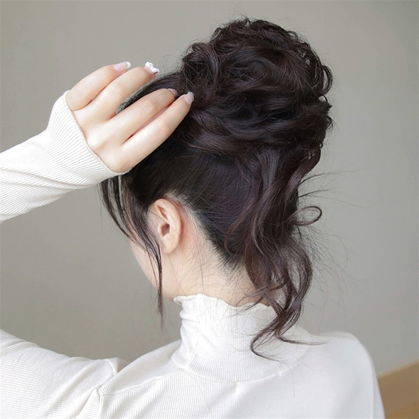 Bun Ponytail Chignon Brazilian Human Hair Curly Wavy Messy Bun Extensions Hair Pieces for Women Messy Bun Hair Piece Hair