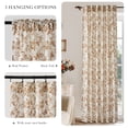 thumbnail image 5 of NICETOWN Linen Curtains Floral Farmhouse Curtains, Peony Patterned Semi Sheer Linen Curtains Light Filtering French Country Window Drapes for Home Office, Yellow, 52"x96", 2 Panels, 5 of 8