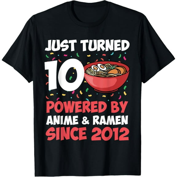 10th Birthday Kawaii Anime Ramen 10 Years Old Girls Boys T-Shirt