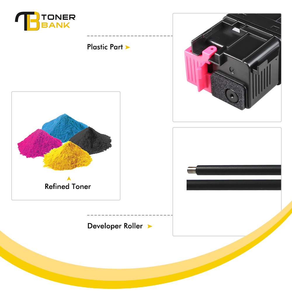 Toner Bank 8-Pack Compatible Toner for Xerox 106R01596 Phaser 6500 6500N 6500DN WorkCentre6505 6505N 6505D Printer Cartridge 2x Black, 2x Cyan, 2x Magenta, 2x Yellow - image 3 of 8