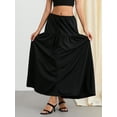 thumbnail image 6 of Elippeo Women Loose A-Line Skirt Solid Color Casual Summer Elastic Drawstring Skirt for Beaches Club Streetwear, 6 of 9