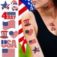 thumbnail image 2 of Patriotic decor, Party decoration, 4Th of July decor, 2X3 in, Temporary Tattoo Stickers, independence Day Parades, Themed designs, 10 Pc, 2 of 6