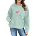 thumbnail image 1 of Posijego Sweat à Capuche Mignon pour Adolescentes, Graphique Cœur, Manches Longues, avec Poche, 1 of 6