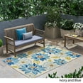 thumbnail image 2 of GDF Studio Lilith Outdoor 5'3" x 7' Floral Area Rug, Ivory and Anemone, 2 of 6