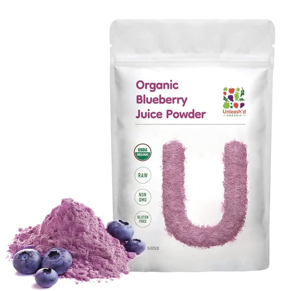 Unleash'd Organic Blueberry Juice Powder, 1 lb