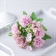 thumbnail image 2 of Billuyoard 1 ramo de flores artificiales, rosa de té Retro rústica, decoración del hogar para bodas Flores artificiales violeta, 2 of 6