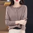 thumbnail image 5 of MXUIKV Crewneck Sweaters for Women Long Sleeve Fall Fashion Fitness Knitted Tunic Stretchy Loose Fitted Womens Blouses Solid Color, 5 of 5