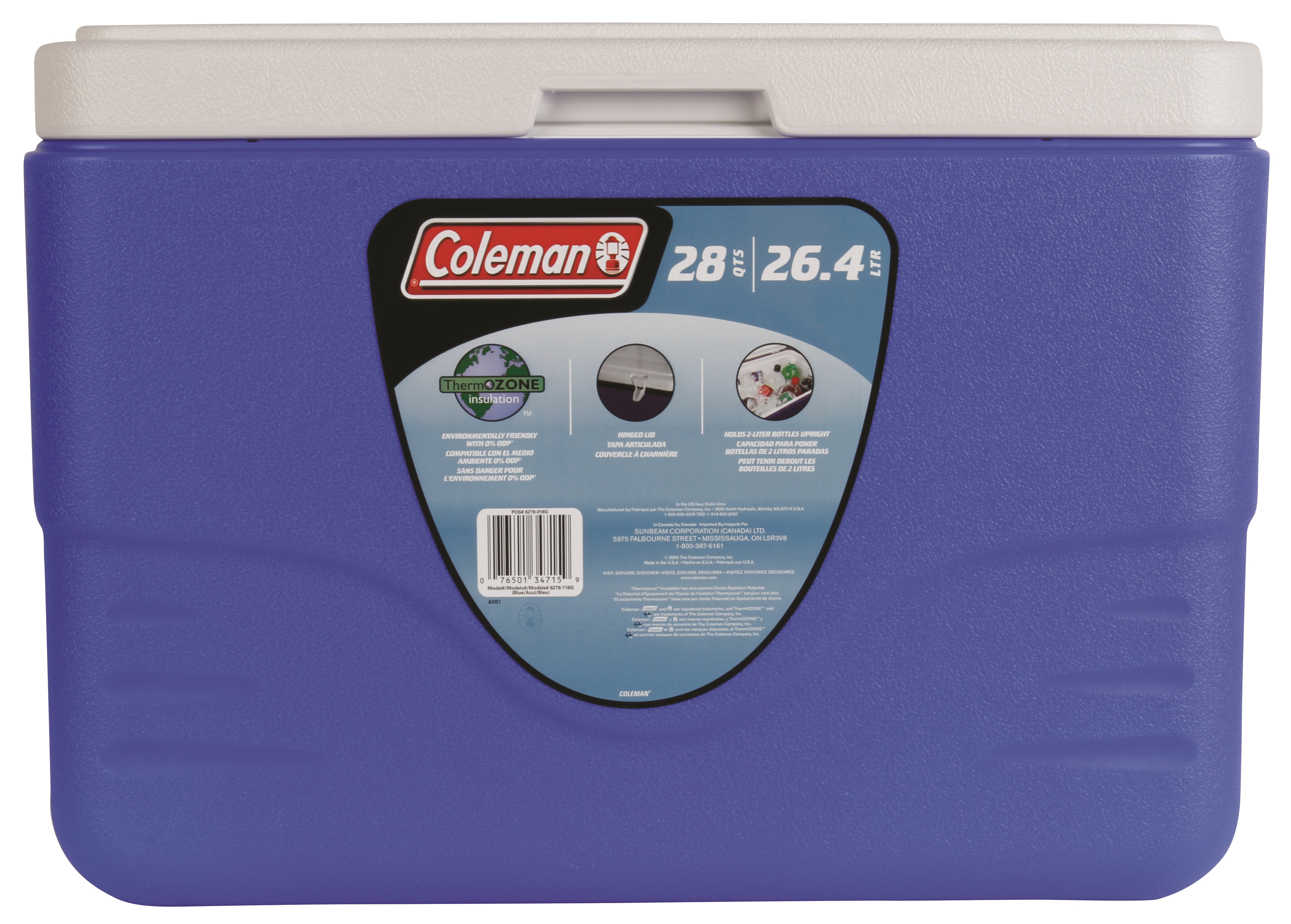 Coleman 28 Qt Hard Cooler Chest with Handle, Blue - image 5 of 5