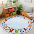 thumbnail image 5 of SARAG Children's Playmat 47inch Large Round Alphabet Rugs Large Round Puzzle Rugs ABC Educational Rugs For Kids Boys Girls Kindergarten Decorative Soft Crawling Floor Mats Children's Bedside Rugs, 5 of 10