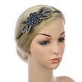 thumbnail image 3 of Gymayou 1920s Hair Accessories Beaded Flower Headbands Rhinestone Elastic Hair Hoops for Women Blue, 3 of 6