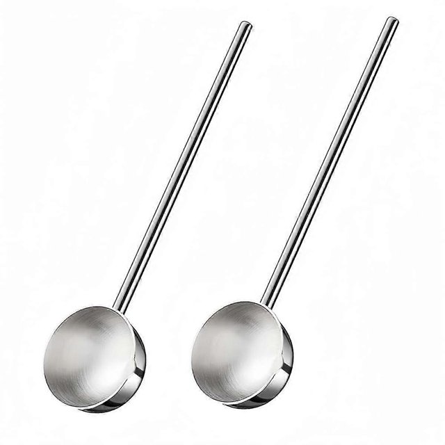 Small Soup Ladle Stainless Steel Metal Deep Spoon with Pour Spout 2Oz Long Handle Ladles for Kitche