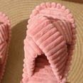 thumbnail image 5 of Fengactive Cross Bow House Slippers for Women Indoor Slippers Open Toe Slip On Bedroom Shoes with Cozy Foam, 5 of 9