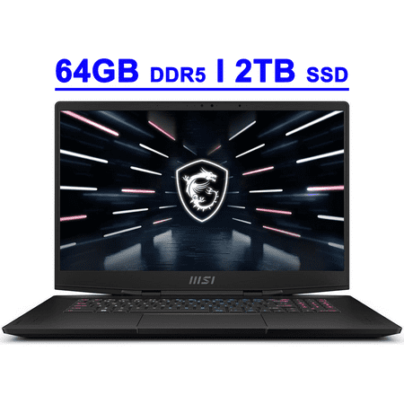 MSI Stealth GS77 Premium Gaming Laptop 17.3" FHD IPS 144Hz Intel 14-core i9-12900H 64GB DDR5 2TB SSD GeForce RTX 3060 Graphic RGB Backlit Thunderbolt USB-C Dynaudio Nahimic FHD IR Camera Win11