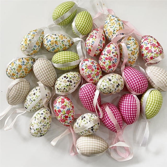 Toystoory Lote de 9 huevos de Pascua hechos a mano, adorables adornos para decorar el hogar. Kits de decoración para fiestas