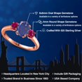 thumbnail image 2 of Gem Stone King 1.90 Ct Oval Blue Lapis Red Created Ruby 18K Rose Gold Plated Silver Ring, 2 of 6