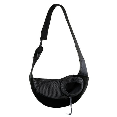 Pet Sling Bag Carrier  Adjustable Breathable Safe Stylish Travelling Pet Hands-Free Sling Bag  Black S Size