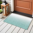 thumbnail image 5 of Gradient Teal Washable Small Entryway Area Rugs 2'x3', Abstract Morocco Teal Curved Lines Low Pile Throw Rug Non-Slip Sturdy Edge Binding Carpet for Front Door Floor Room Entry, 5 of 9