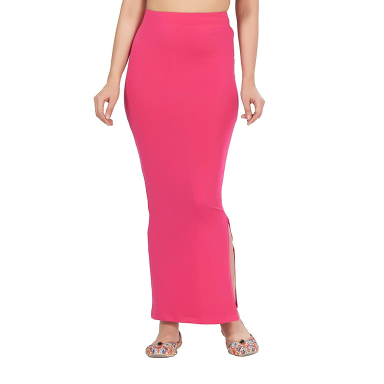 SAI DECORATIVE Women's Lycra Pure Cotton Stretchable Saree Shape wear  Petticoat Color:- Pink & Size:-M
