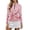 A-Pink647, variant on Bibifish Womens Tees Collared Half Zip Pickleball Dot Print Long Sleeve Sporty Tops Athletic Active Stretch Shirts