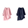 thumbnail image 1 of (2-Pack) Rinsvye Womens Solid Color Long Sleeve Mandarin Collar Blouse Women Clothing Timeless Design, 1 of 4