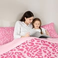 thumbnail image 4 of Meiyoeat Pastel Leopard Print Twin Comforter Sets 2pcs, Pink Cheetah Print Bedding Set, Light Pink,Pink Reversible, 4 of 6
