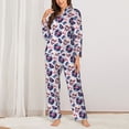 thumbnail image 2 of Yiaed record rock music Skull Print Pajamas Women's Long Sleeve Sleepwear Soft Button Down Loungewear Pjs Lounge Set Nightwear Womens Pajama Pants-X-Large, 2 of 7