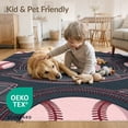 thumbnail image 4 of ODIKA Softball Sport Personalized Name Design With Stitched Seam Accent Border Pet Friendly & Kids Safe Play for Playroom, Bedroom, Reading Nook, 4 of 7
