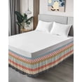 thumbnail image 4 of Boho Wrap Around Bed Skirts for Queen Bed 16" Drop,Bed Skirt with Adjustable Elastic Belt Dust Ruffle Bed Valance for Bedroom Colorful Striped Ethnic Modern Geometric Abstract Art Bed Frame Cover, 4 of 7