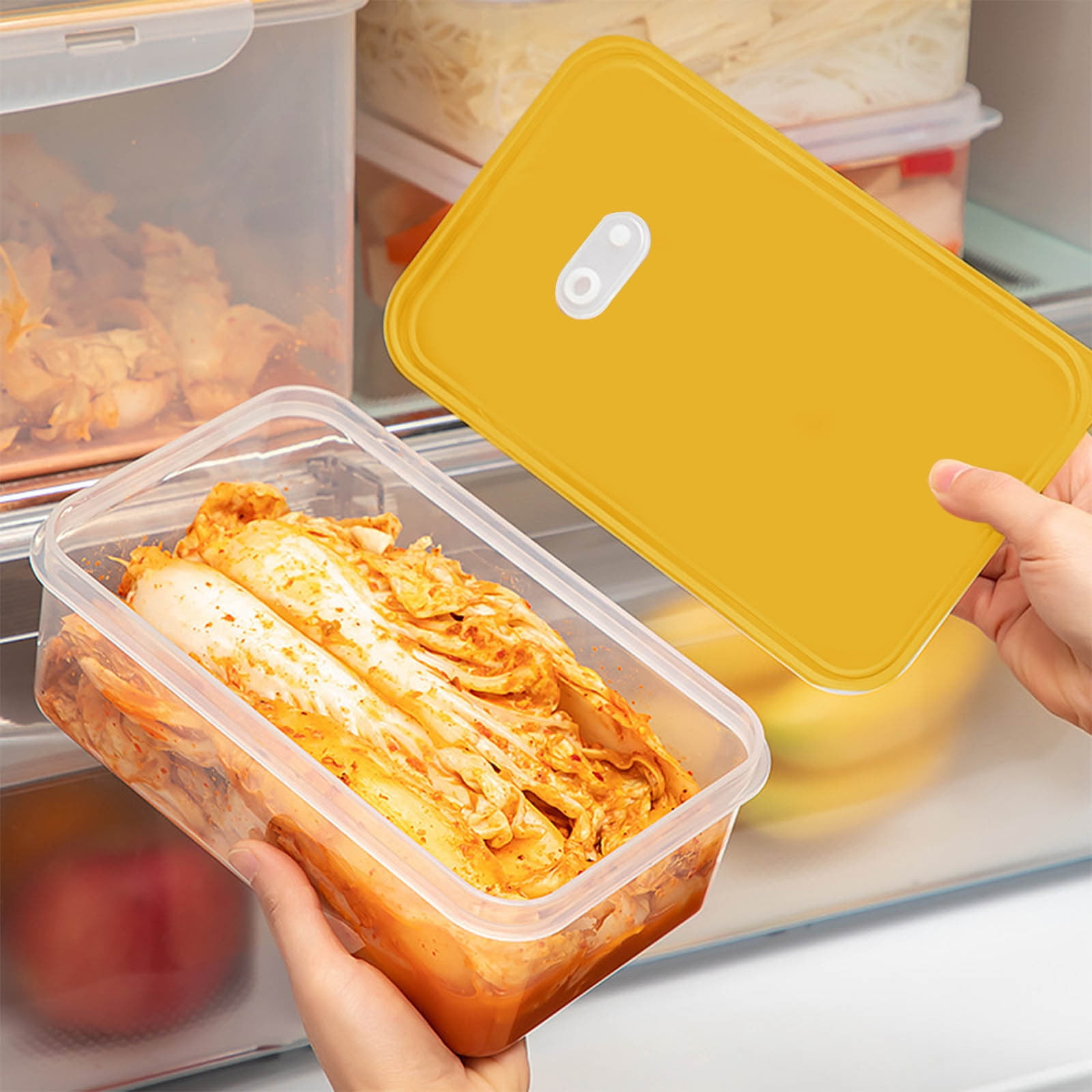 Kitchen Large Capacity Food Storage Box with Lid, Airtight Food Storage Container Plastic Storage Bins Stackable Clear Storage Bins for Home and Office Organization