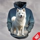 thumbnail image 2 of Sudadera con capucha con estampado 3D de anime samoyedo para hombre y mujer, divertida, informal, de moda urbana, para niños y niñas, 2 of 5
